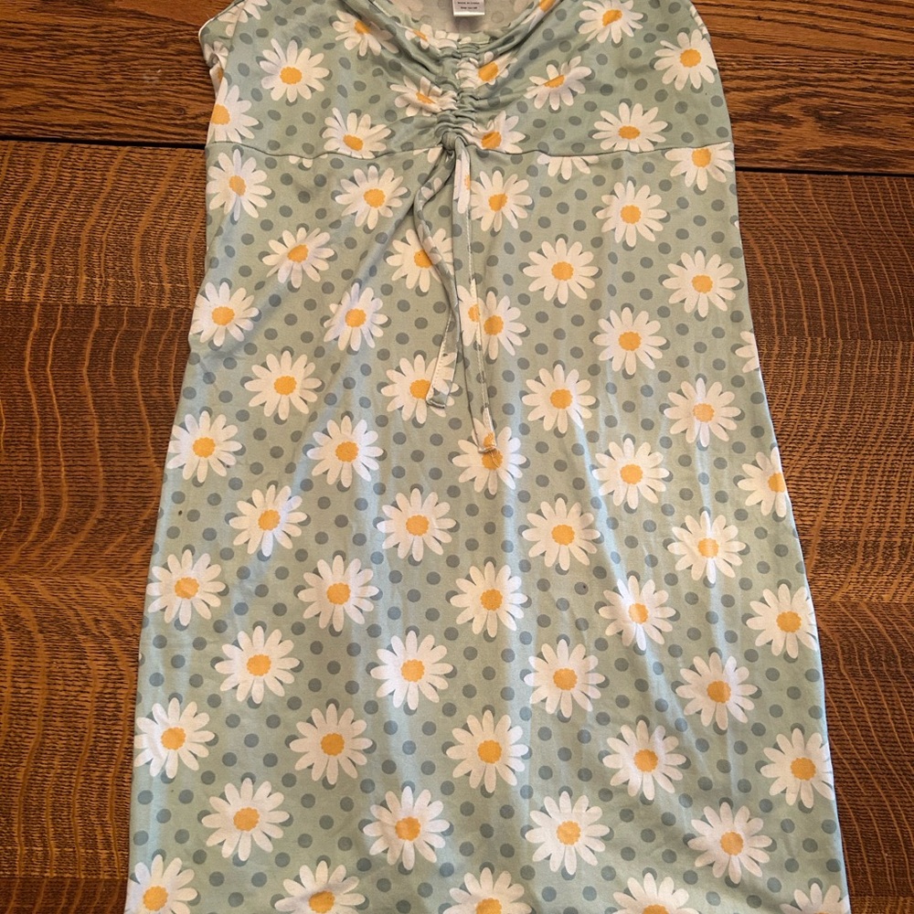 Floral Sleeveless Dress with Daisies